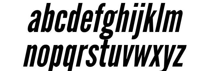 League Gothic Italic Regular Font LOWERCASE