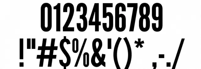 League Gothic Regular Font OTHER CHARS