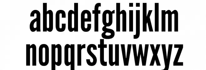 League Gothic Regular Schriftart Kleinbuchstaben