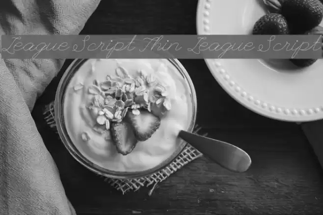 League Script Thin League Script Шрифта examples