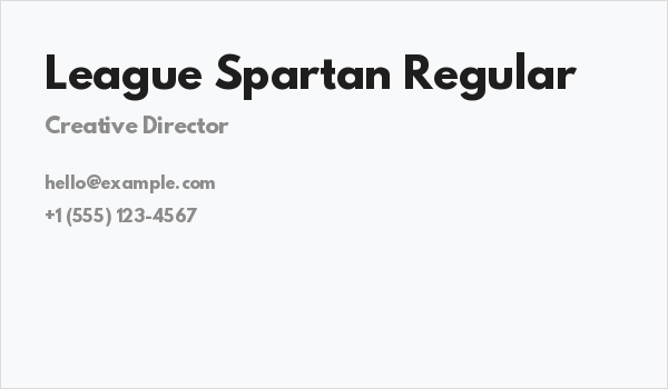League Spartan Regular Business Card