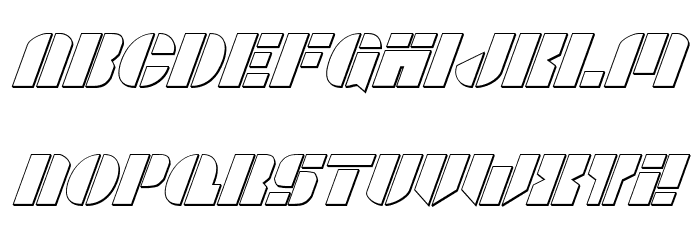 League Wars 3D Italic Font LOWERCASE