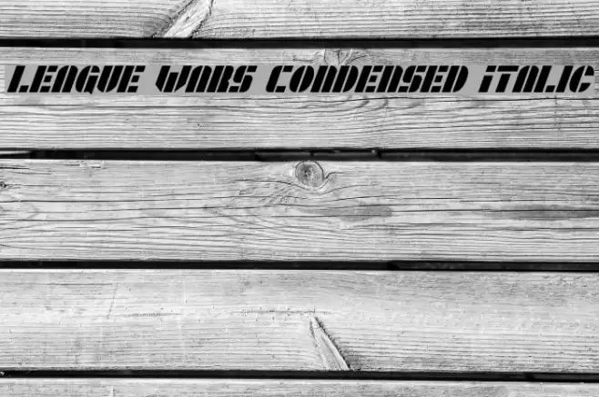 League Wars Condensed Italic Font examples