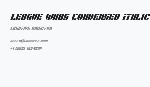 League Wars Condensed Italic Business Card
