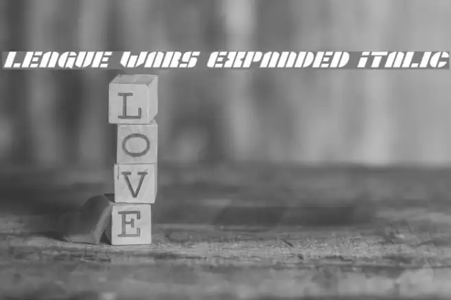 League Wars Expanded Italic Font examples