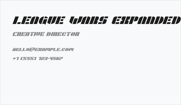 League Wars Expanded Italic Business Card