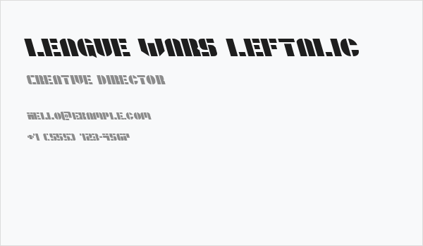 League Wars Leftalic Business Card