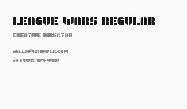 League Wars Regular Business Card