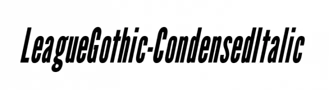 LeagueGothic-CondensedItalic  Descarca Fonturi Gratis