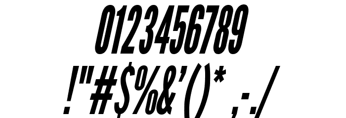 LeagueGothic-CondensedItalic Font OTHER CHARS