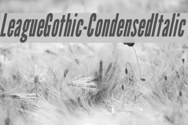 LeagueGothic-CondensedItalic Font examples