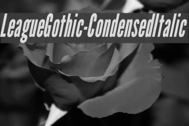 LeagueGothic-CondensedItalic Font examples