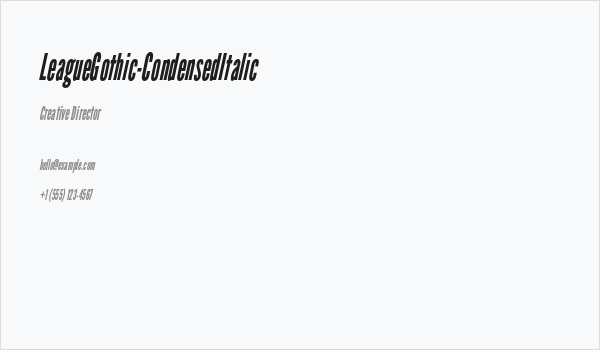 LeagueGothic-CondensedItalic Business Card