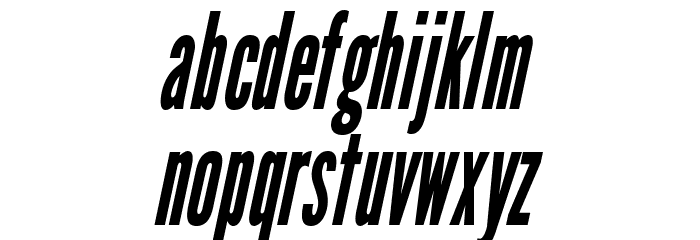 LeagueGothic-CondensedItalic Font LOWERCASE