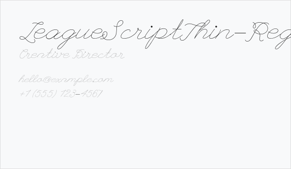 LeagueScriptThin-Regular Business Card