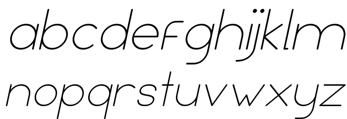 Leal Thin Italic Font LOWERCASE