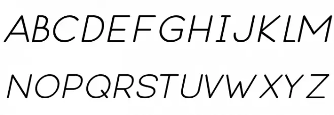 Leal italic Caratteri MAIUSCOLE