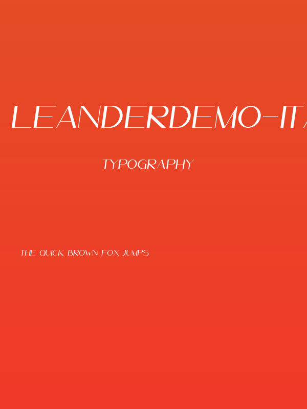 LeanderDemo-Italic Poster
