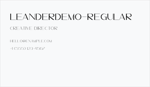 LeanderDemo-Regular Business Card