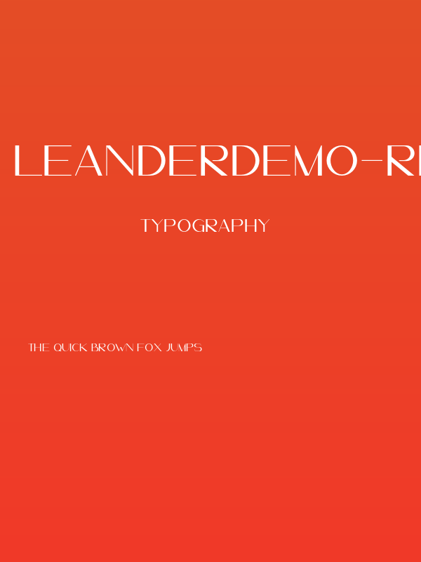 LeanderDemo-Regular Poster