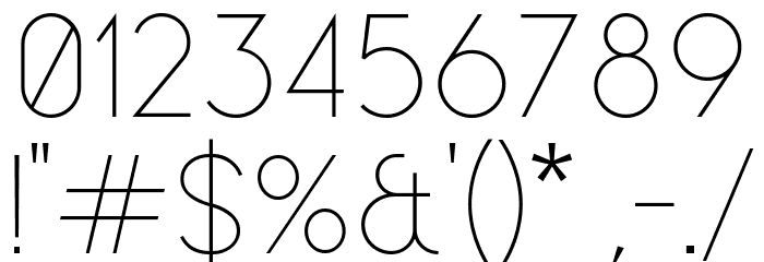 Leaner Thin Font OTHER CHARS