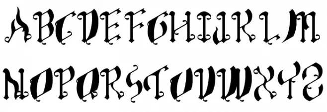 LeaningSimpleGothicFont 字体 大写