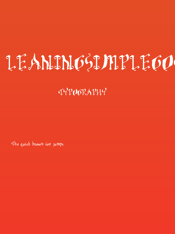 LeaningSimpleGothicFont Poster