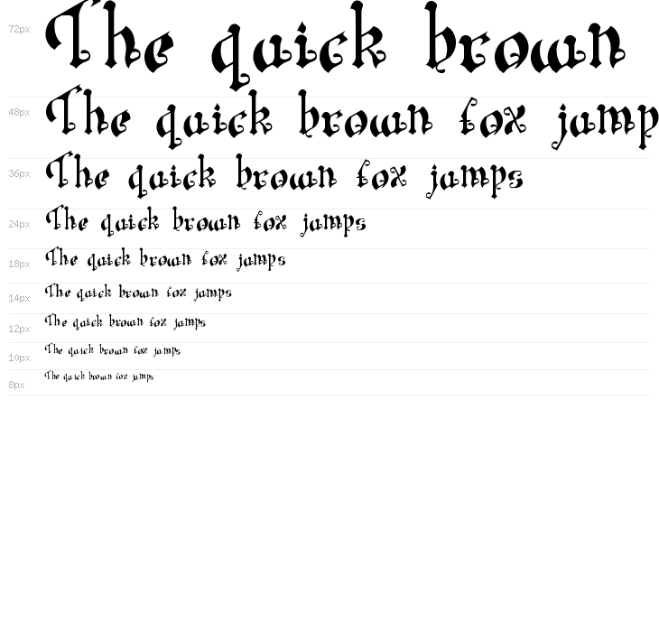 LeaningSimpleGothicFont Waterfall