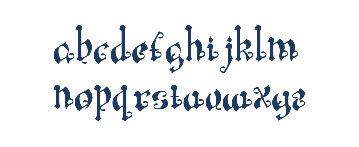 LeaningSimpleGothicFont Lowercase