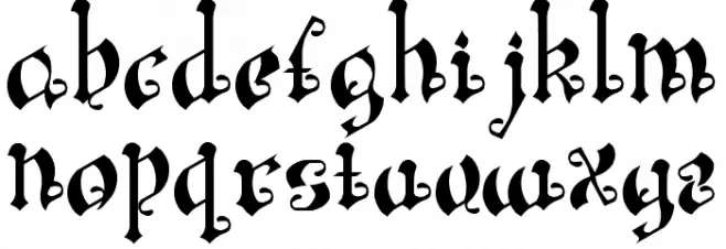 LeaningSimpleGothicFont Caratteri MINUSCOLO