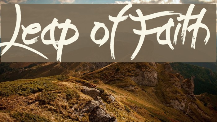 Leap of Faith Font examples