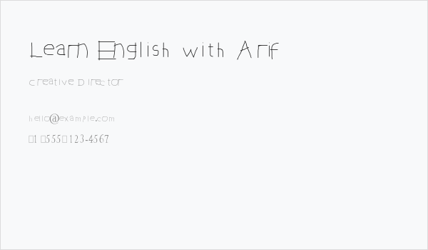 Learn English with Arif Business Card