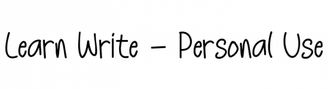 Learn Write - Personal Use Font