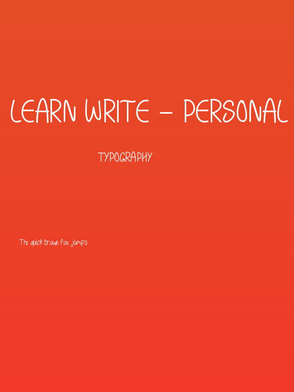 Learn Write - Personal Use Poster