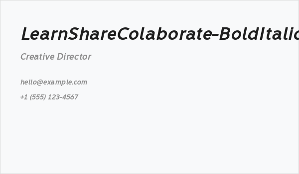 LearnShareColaborate-BoldItalic Business Card