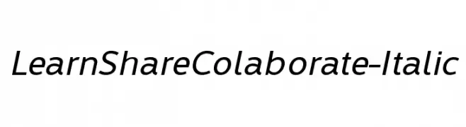 LearnShareColaborate-Italic  Free Fonts Download