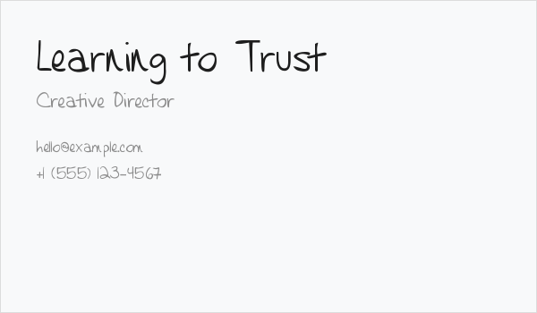 Learning to Trust Business Card
