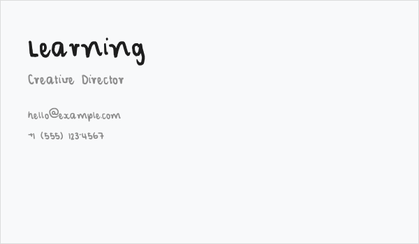 Learning Business Card