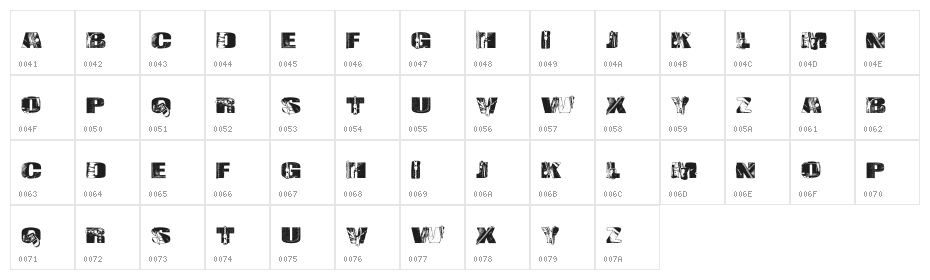 Leather Regular Character Map