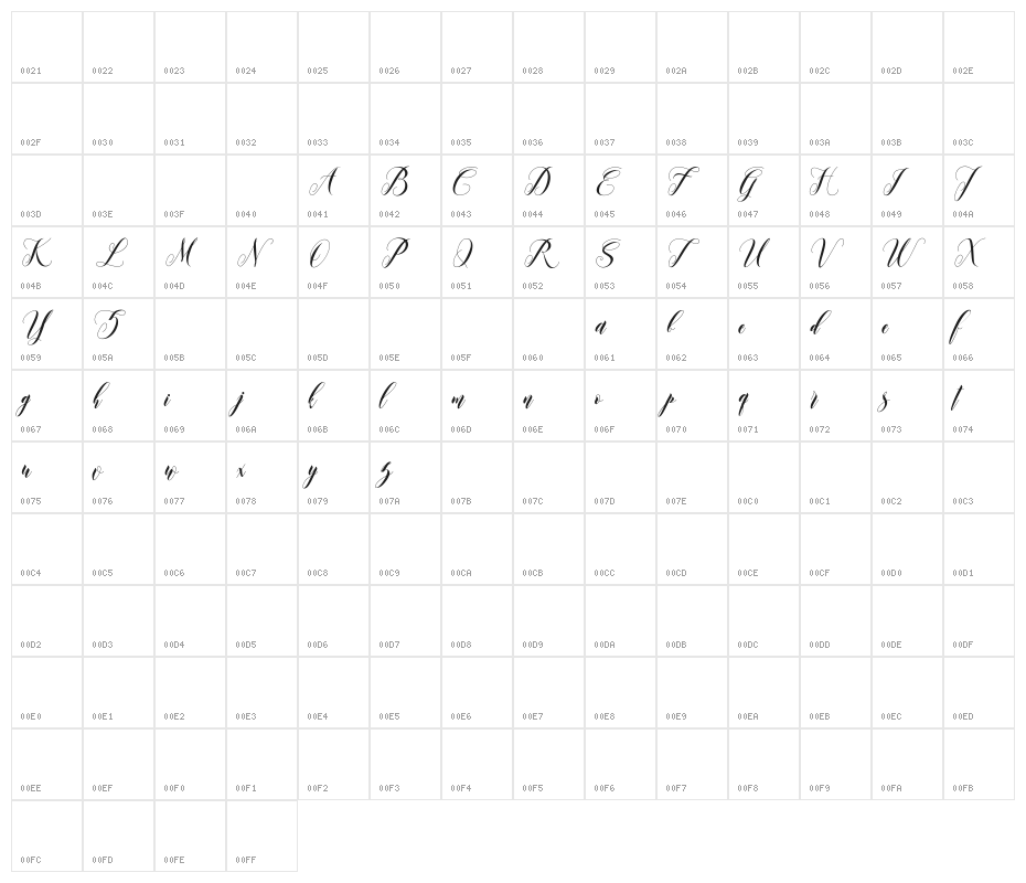 Leather Character Map