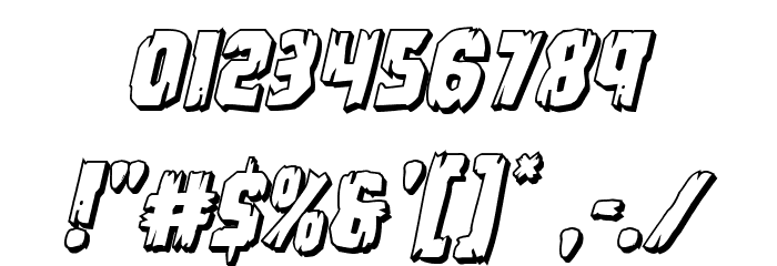 Leatherface 3D Italic Font OTHER CHARS