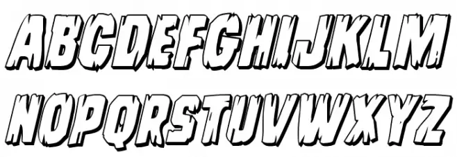 Leatherface 3D Italic Font Litere mari