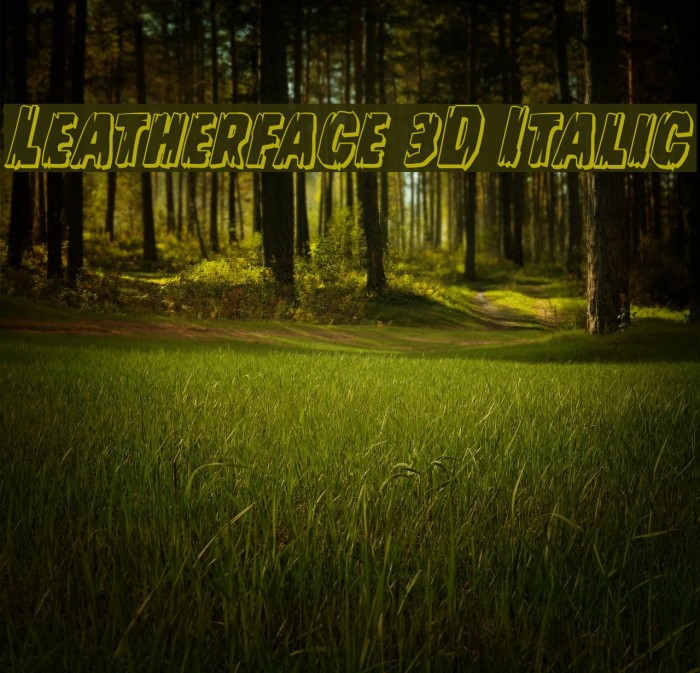 Leatherface 3D Italic Font examples