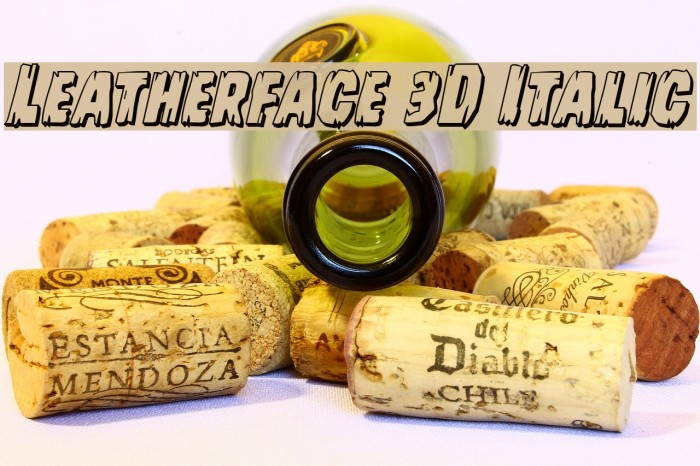 Leatherface 3D Italic Font examples