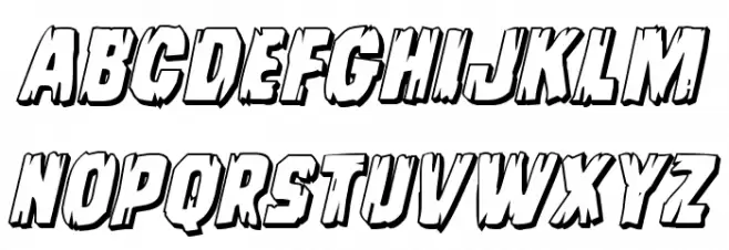 Leatherface 3D Italic Font LOWERCASE