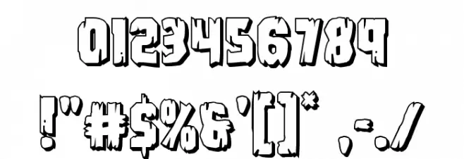 Leatherface 3D Font OTHER CHARS
