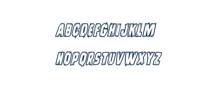 Leatherface Bold Outline Ital Lowercase