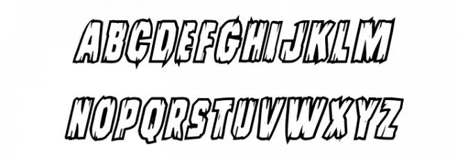 Leatherface Bold Outline Ital Fuentes MINÚSCULAS