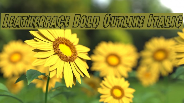 Leatherface Bold Outline Italic Font examples