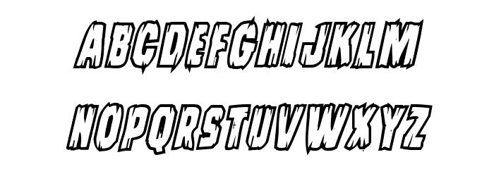 Leatherface Bold Outline Italic Font LOWERCASE